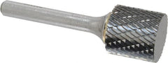 SGS Pro - 3/4" Cut Diam, 1/4" Shank Diam, Cylinder Head Double Cut Burr - Carbide, Flat End, 3/4" LOC, 2-1/2" OAL - Exact Tooling