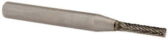 SGS Pro - 1/8" Cut Diam, 1/4" Shank Diam, Cylinder with End Cut Head Double Cut Burr - Carbide, End Cut End, 5/8" LOC, 2" OAL - Exact Tooling