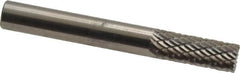 SGS Pro - 1/4" Cut Diam, 1/4" Shank Diam, Cylinder with End Cut Head Double Cut Burr - Carbide, End Cut End, 5/8" LOC, 2" OAL - Exact Tooling