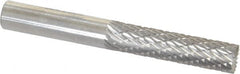 SGS Pro - 1/4" Cut Diam, 1/4" Shank Diam, Cylinder with End Cut Head Double Cut Burr - Carbide, End Cut End, 1" LOC - Exact Tooling