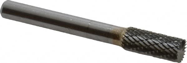 SGS Pro - 5/16" Cut Diam, 1/4" Shank Diam, Cylinder with End Cut Head Double Cut Burr - Carbide, End Cut End, 3/4" LOC, 2-1/2" OAL - Exact Tooling