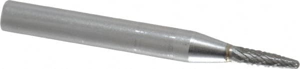 SGS Pro - 1/8" Cut Diam, 1/4" Shank Diam, Tree with Radius Head Double Cut Burr - Carbide, Radius End, 1/2" LOC - Exact Tooling