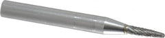 SGS Pro - 1/8" Cut Diam, 1/4" Shank Diam, Tree with Radius Head Double Cut Burr - Carbide, Radius End, 1/2" LOC - Exact Tooling