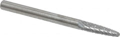 SGS Pro - 1/4" Cut Diam, 1/4" Shank Diam, Tree with Radius Head Double Cut Burr - Carbide, Radius End, 3/4" LOC - Exact Tooling