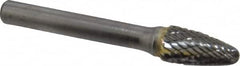 SGS Pro - 3/8" Cut Diam, 1/4" Shank Diam, Tree with Radius Head Double Cut Burr - Carbide, Radius End, 3/4" LOC - Exact Tooling