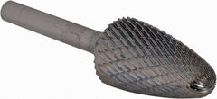 SGS Pro - 3/4" Cut Diam, 1/4" Shank Diam, Tree with Radius Head Double Cut Burr - Carbide, Radius End, 1-1/4" LOC - Exact Tooling