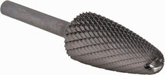 SGS Pro - 3/4" Cut Diam, 1/4" Shank Diam, Tree with Radius Head Double Cut Burr - Carbide, Radius End, 1-1/2" LOC - Exact Tooling