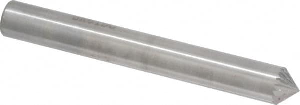 SGS Pro - 1/4" Cut Diam, 1/4" Shank Diam, Cone Head Double Cut Burr - Carbide, Point End, 1/8" LOC, 2" OAL - Exact Tooling