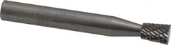 SGS Pro - 1/4" Cut Diam, 1/4" Shank Diam, Inverted Cone Head Double Cut Burr - Carbide, Flat End, 5/16" LOC - Exact Tooling