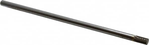 SGS Pro - 1/4" Cut Diam, 1/4" Shank Diam, Cylinder Head Single Cut Burr - Carbide, Flat End, 1/2" LOC - Exact Tooling