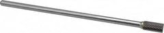 SGS Pro - 3/8" Cut Diam, 1/4" Shank Diam, Cylinder Head Single Cut Burr - Carbide, Flat End, 3/4" LOC - Exact Tooling