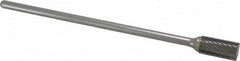 SGS Pro - 1/2" Cut Diam, 1/4" Shank Diam, Cylinder Head Single Cut Burr - Carbide, Flat End, 1" LOC - Exact Tooling