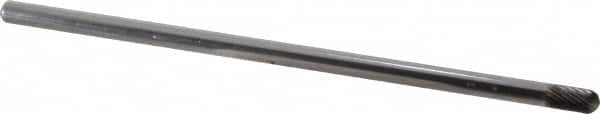 SGS Pro - 1/4" Cut Diam, 1/4" Shank Diam, Cylinder with Radius Head Single Cut Burr - Carbide, Radius End, 1/2" LOC - Exact Tooling