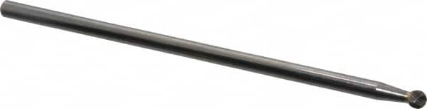 SGS Pro - 1/4" Cut Diam, 1/4" Shank Diam, Ball Head Single Cut Burr - Carbide, Radius End, 7/32" LOC - Exact Tooling