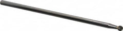SGS Pro - 1/4" Cut Diam, 1/4" Shank Diam, Ball Head Single Cut Burr - Carbide, Radius End, 7/32" LOC - Exact Tooling
