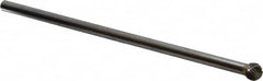 SGS Pro - 3/8" Cut Diam, 1/4" Shank Diam, Ball Head Single Cut Burr - Carbide, Radius End, 5/16" LOC - Exact Tooling