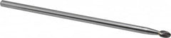 SGS Pro - 1/4" Cut Diam, 1/4" Shank Diam, Oval Head Single Cut Burr - Carbide, Radius End, 3/8" LOC - Exact Tooling