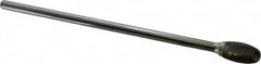 SGS Pro - 1/2" Cut Diam, 1/4" Shank Diam, Oval Head Single Cut Burr - Carbide, Radius End, 7/8" LOC - Exact Tooling
