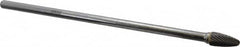 SGS Pro - 3/8" Cut Diam, 1/4" Shank Diam, Tree with Radius Head Single Cut Burr - Carbide, Radius End, 3/4" LOC - Exact Tooling