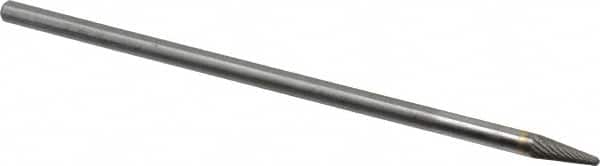 SGS Pro - 1/4" Cut Diam, 1/4" Shank Diam, Taper Head Single Cut Burr - Carbide, Radius End, 5/8" LOC - Exact Tooling