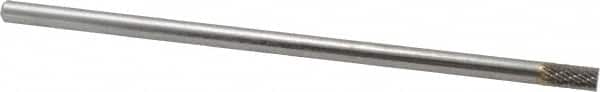 SGS Pro - 1/4" Cut Diam, 1/4" Shank Diam, Cylinder Head Double Cut Burr - Carbide, Flat End, 1/2" LOC - Exact Tooling