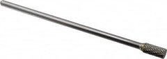 SGS Pro - 3/8" Cut Diam, 1/4" Shank Diam, Cylinder Head Double Cut Burr - Carbide, Flat End, 3/4" LOC - Exact Tooling