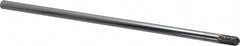 SGS Pro - 1/4" Cut Diam, 1/4" Shank Diam, Cylinder with Radius Head Double Cut Burr - Carbide, Radius End, 1/2" LOC - Exact Tooling