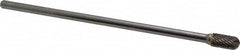 SGS Pro - 3/8" Cut Diam, 1/4" Shank Diam, Cylinder with Radius Head Double Cut Burr - Carbide, Radius End, 3/4" LOC - Exact Tooling