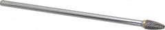 SGS Pro - 3/8" Cut Diam, 1/4" Shank Diam, Tree with Radius Head Double Cut Burr - Carbide, Radius End, 3/4" LOC - Exact Tooling
