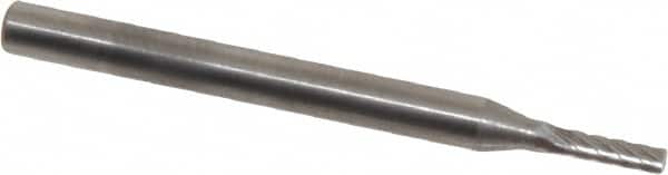 SGS Pro - 1/16" Cut Diam, 1/8" Shank Diam, Cylinder Head Single Cut Burr - Carbide, Flat End, 1/4" LOC, 1-1/2" OAL - Exact Tooling
