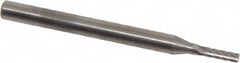 SGS Pro - 1/16" Cut Diam, 1/8" Shank Diam, Cylinder Head Single Cut Burr - Carbide, Flat End, 1/4" LOC, 1-1/2" OAL - Exact Tooling