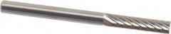 SGS Pro - 1/8" Cut Diam, 1/8" Shank Diam, Cylinder Head Single Cut Burr - Carbide, Flat End, 9/16" LOC, 1-1/2" OAL - Exact Tooling