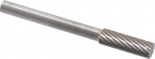 SGS Pro - 5/32" Cut Diam, 1/8" Shank Diam, Cylinder Head Single Cut Burr - Carbide, Flat End, 1/2" LOC - Exact Tooling