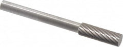 SGS Pro - 5/32" Cut Diam, 1/8" Shank Diam, Cylinder Head Single Cut Burr - Carbide, Flat End, 1/2" LOC - Exact Tooling