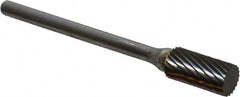 SGS Pro - 1/4" Cut Diam, 1/8" Shank Diam, Cylinder Head Single Cut Burr - Carbide, Flat End, 1/2" LOC, 2-1/4" OAL - Exact Tooling