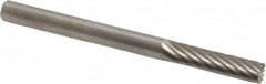 SGS Pro - 1/8" Cut Diam, 1/8" Shank Diam, Cylinder with End Cut Head Single Cut Burr - Carbide, End Cut End, 9/16" LOC - Exact Tooling