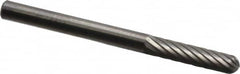 SGS Pro - 1/8" Cut Diam, 1/8" Shank Diam, Cylinder with Radius Head Single Cut Burr - Carbide, Radius End, 9/16" LOC, 1-1/2" OAL - Exact Tooling
