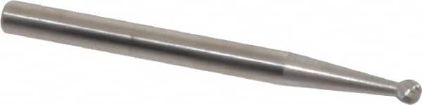 SGS Pro - 3/32" Cut Diam, 1/8" Shank Diam, Ball Head Single Cut Burr - Carbide, Radius End, 3/32" LOC, 1-1/2" OAL - Exact Tooling