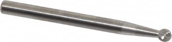 SGS Pro - 1/8" Cut Diam, 1/8" Shank Diam, Ball Head Single Cut Burr - Carbide, Radius End, 1/8" LOC, 1-1/2" OAL - Exact Tooling