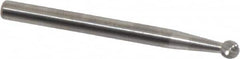 SGS Pro - 1/8" Cut Diam, 1/8" Shank Diam, Ball Head Single Cut Burr - Carbide, Radius End, 1/8" LOC, 1-1/2" OAL - Exact Tooling