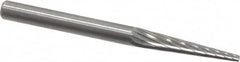 SGS Pro - 1/8" Cut Diam, 1/8" Shank Diam, Cone Head Single Cut Burr - Carbide, Point End, 5/8" LOC, 1-1/2" OAL - Exact Tooling