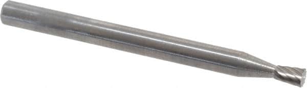 SGS Pro - 3/32" Cut Diam, 1/8" Shank Diam, Inverted Cone Head Single Cut Burr - Carbide, Flat End, 1/8" LOC, 1-1/2" OAL - Exact Tooling