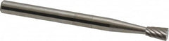 SGS Pro - 1/8" Cut Diam, 1/8" Shank Diam, Inverted Cone Head Single Cut Burr - Carbide, Flat End, 3/16" LOC, 1-1/2" OAL - Exact Tooling