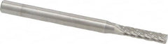 SGS Pro - 3/32" Cut Diam, 1/8" Shank Diam, Cylinder Head Double Cut Burr - Carbide, Flat End, 7/16" LOC, 1-1/2" OAL - Exact Tooling