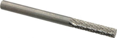SGS Pro - 1/8" Cut Diam, 1/8" Shank Diam, Cylinder Head Double Cut Burr - Carbide, Flat End, 9/16" LOC, 1-1/2" OAL - Exact Tooling