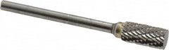 SGS Pro - 1/4" Cut Diam, 1/8" Shank Diam, Cylinder Head Double Cut Burr - Carbide, Flat End, 1/2" LOC, 2-1/4" OAL - Exact Tooling
