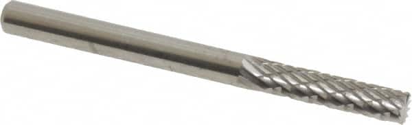 SGS Pro - 1/8" Cut Diam, 1/8" Shank Diam, Cylinder with End Cut Head Double Cut Burr - Carbide, End Cut End, 9/16" LOC, 1-1/2" OAL - Exact Tooling