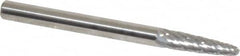 SGS Pro - 1/8" Cut Diam, 1/8" Shank Diam, Tree with Radius Head Double Cut Burr - Carbide, Radius End, 1/2" LOC, 1-1/2" OAL - Exact Tooling