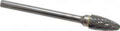 SGS Pro - 1/4" Cut Diam, 1/8" Shank Diam, Tree with Radius Head Double Cut Burr - Carbide, Radius End, 1/2" LOC, 2" OAL - Exact Tooling