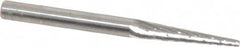 SGS Pro - 1/8" Cut Diam, 1/8" Shank Diam, Cone Head Double Cut Burr - Carbide, Point End, 5/8" LOC, 1-1/2" OAL - Exact Tooling